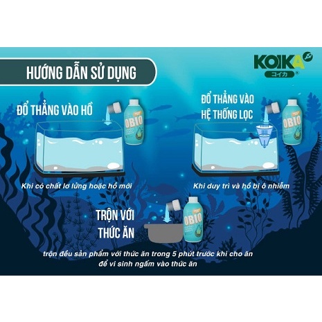 Men Vi Sinh KOIKA OBIO 30ml 180ml 300ml - Vi Sinh Cá Cảnh