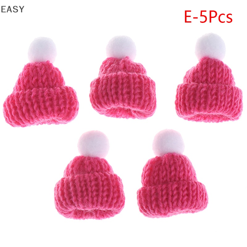 Set 5 Mũ Len Beanie mini Trang Trí Cho Nhà Búp Bê Dịp Giáng Sinh Năm Mới
