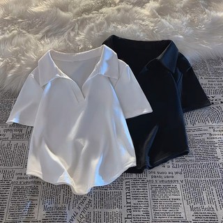 Áo croptop polo vạt bầu chất bozip, chất đẹp mặc tôn dáng - AD