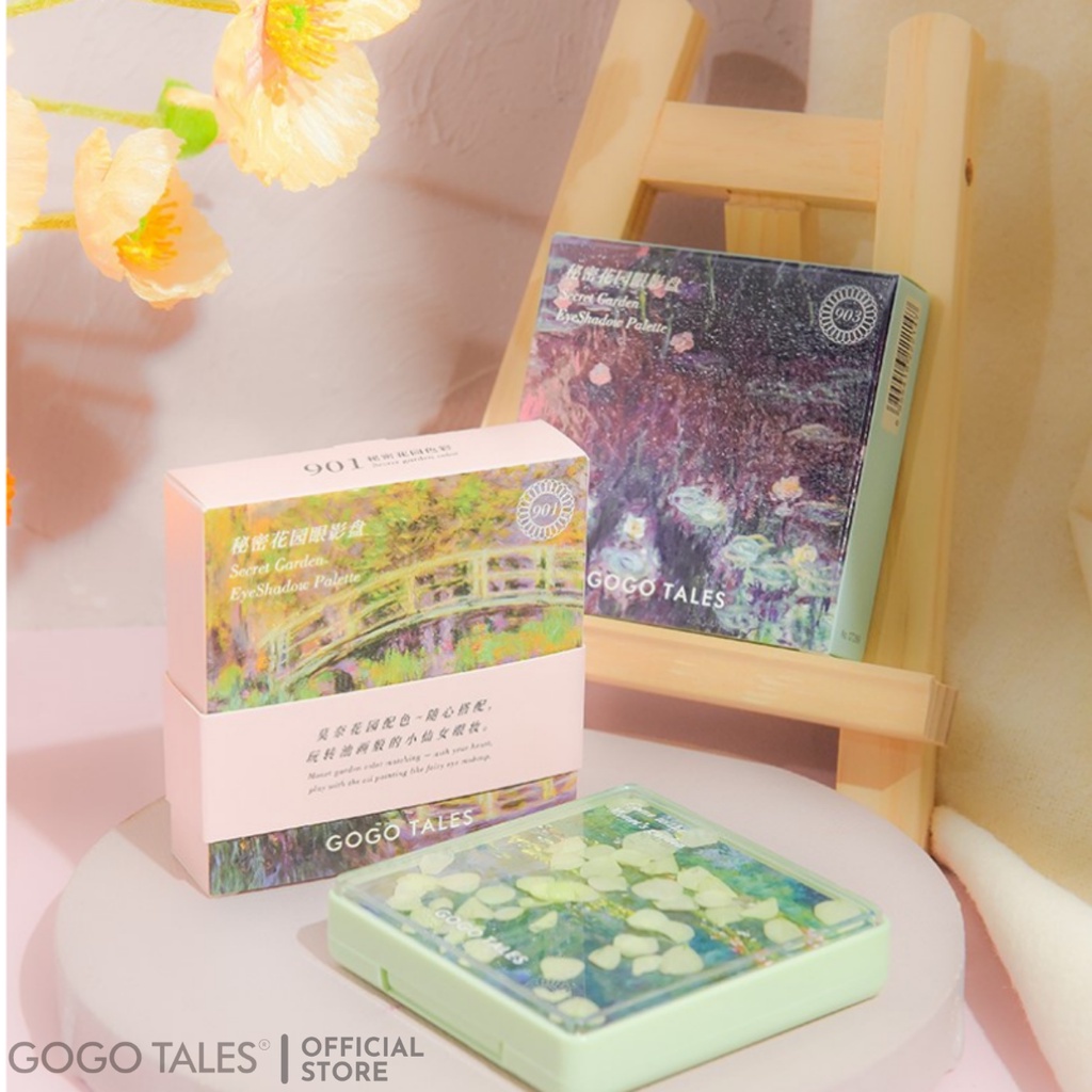 Bảng phấn mắt  gogo tales nội địa trung 9 ô Bảng màu mắt Chamm chống thấm nước lâu trôi Monet Garden GT289 .