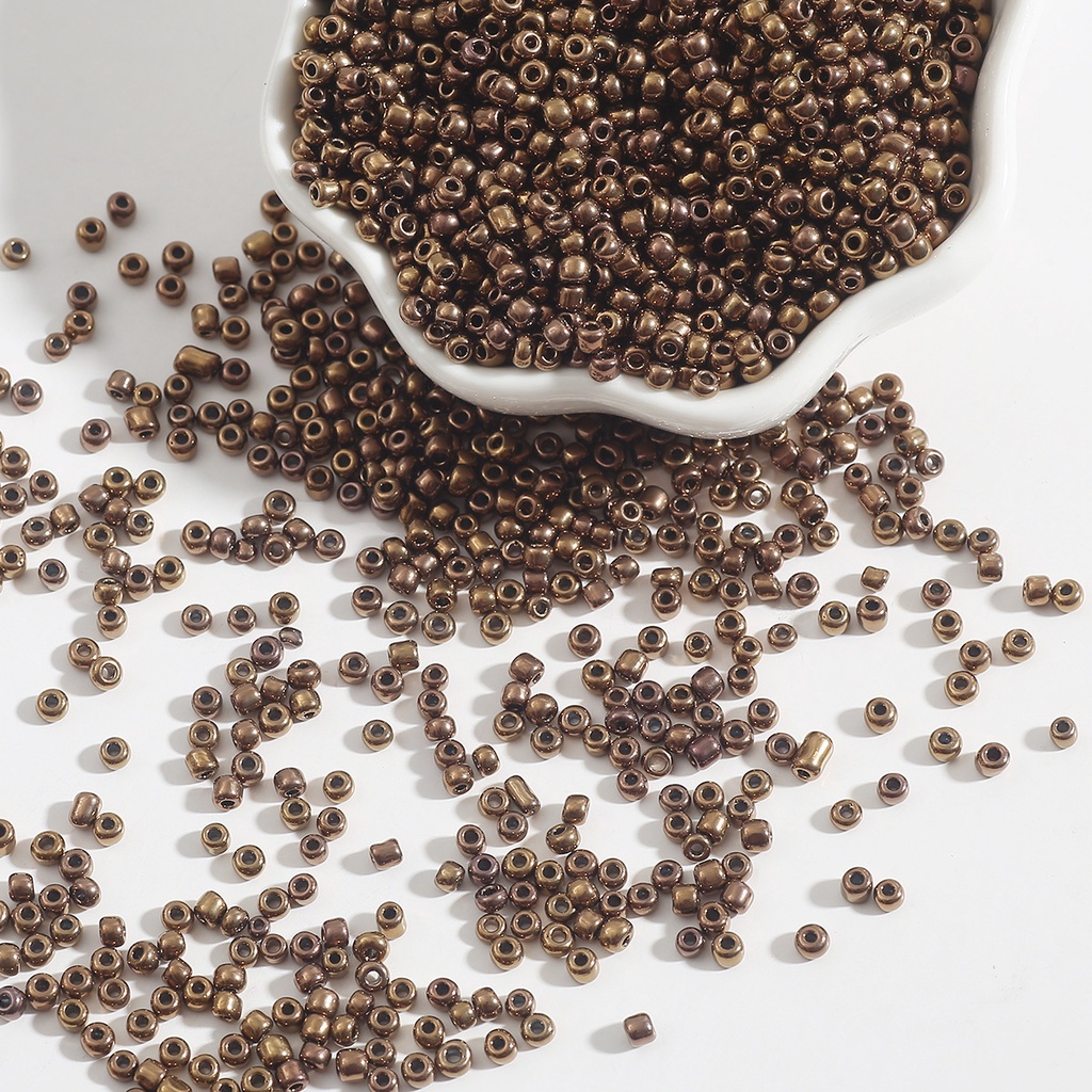 Set 500 / 250 / 70 Chuỗi Hạt Thủy Tinh Tròn Bằng Kim Loại 2mm / 3mm / 4mm Tự Làm Trang Sức