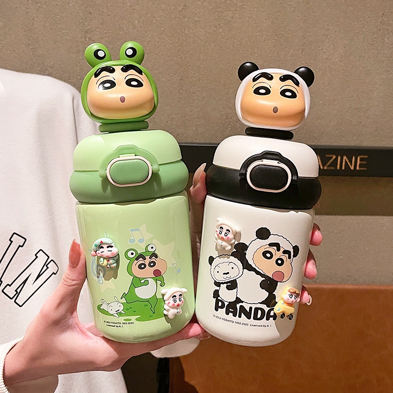 ☛ Cốc giữ nhiệt Crayon Shin-Chan 500ML bằng thép không gỉ 316 Trẻ em Phim hoạt hình Bình giữ nhiệt Cốc cách nhiệt Cốc hút chân không du lịch Quà tặng srlive