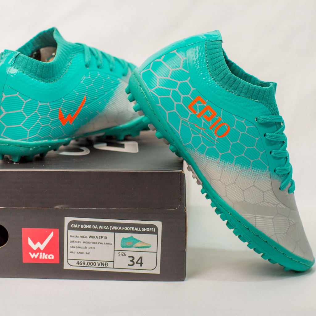 Giày Đá Bóng Trẻ Em Wika Cp10 Collection Kid, Chất Liệu Da Microfiber Mềm Nhẹ, Lót Giày Eva Êm Ái 2021-2 Kid -Huy Lê