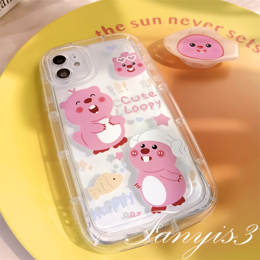 Ốp Điện Thoại Dẻo Họa Tiết Hoạt Hình Dễ Thương Kèm Giá Đỡ Cho iphone 15 14 13 12 11 pro max x xr xs max 8 7 plus se 2020