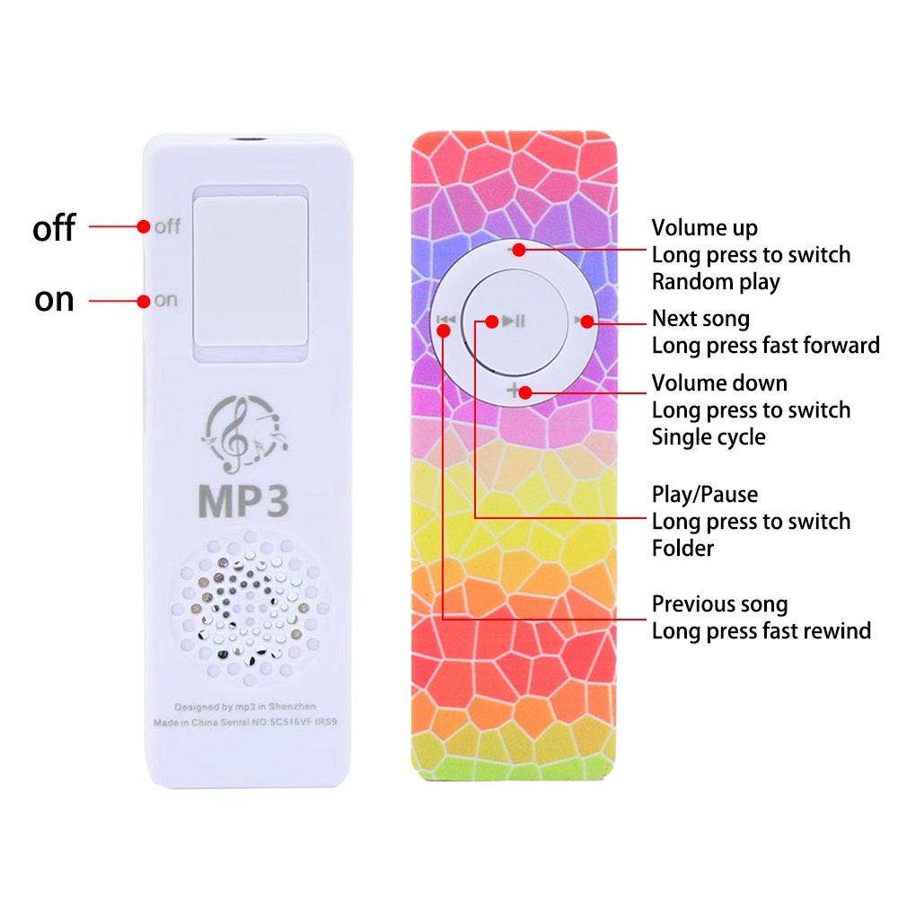 VIRWIR Máy Nghe Nhạc mp3 hifi Chống Mất Dành Cho Trẻ Em Và Người Lớn