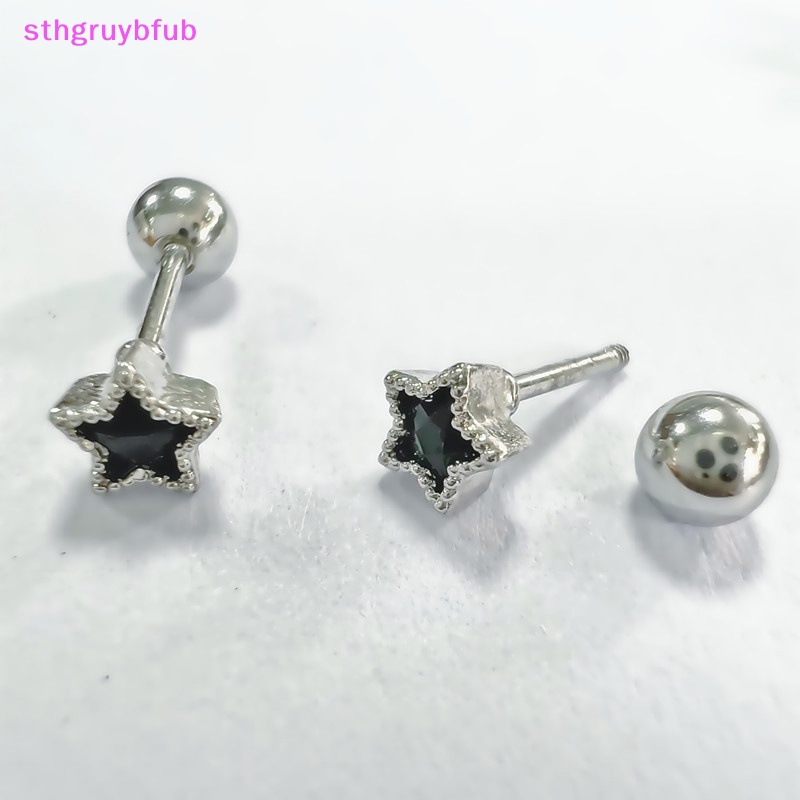1 Bông Tai Thép Titan Đính Đá zircon Hình Ngôi Sao / Xương Tai Thời Trang Dự Tiệc Cho Nữ