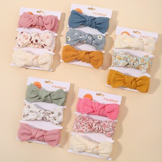 Set 3 Băng Đô Nơ Mềm Co Giãn Cho Bé Gái Sơ Sinh