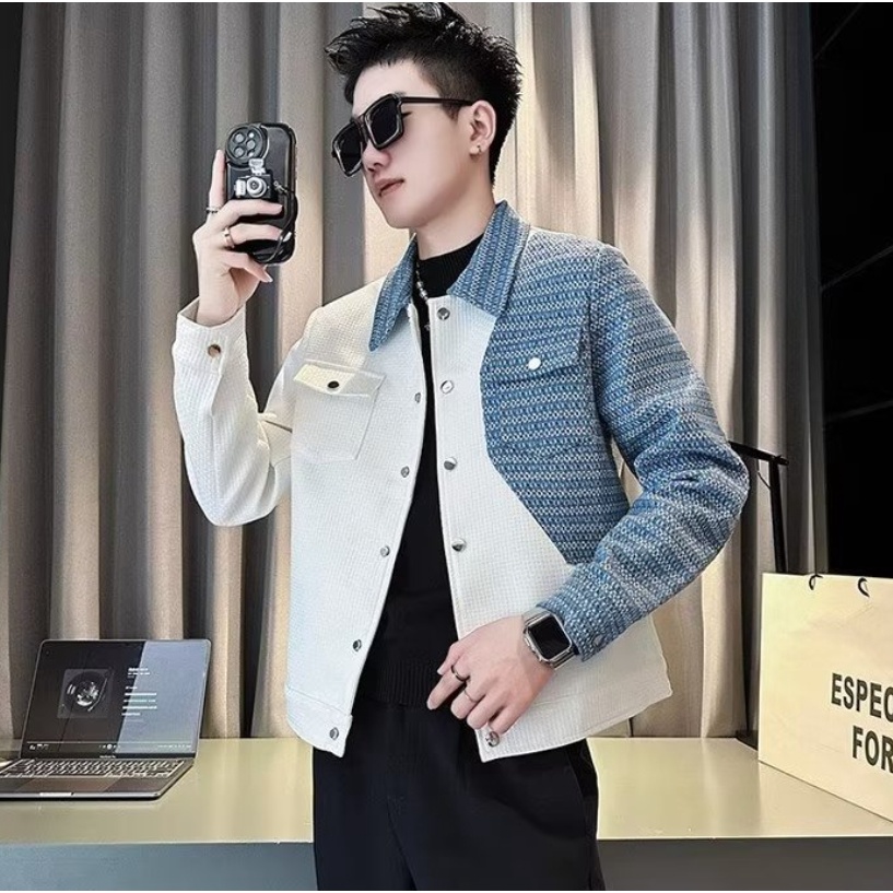 Áo Khoác denim Phong Cách Đường Phố Cao Cấp Thời Trang Xuân Thu Mới Cho Nam