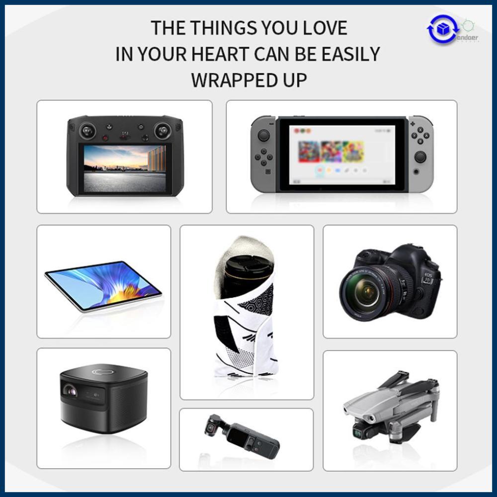 STARTRC Camera Lens Pouch Protective Wrap Storage Cloth Self-Adhesive Washable for DSLR Camera Lens