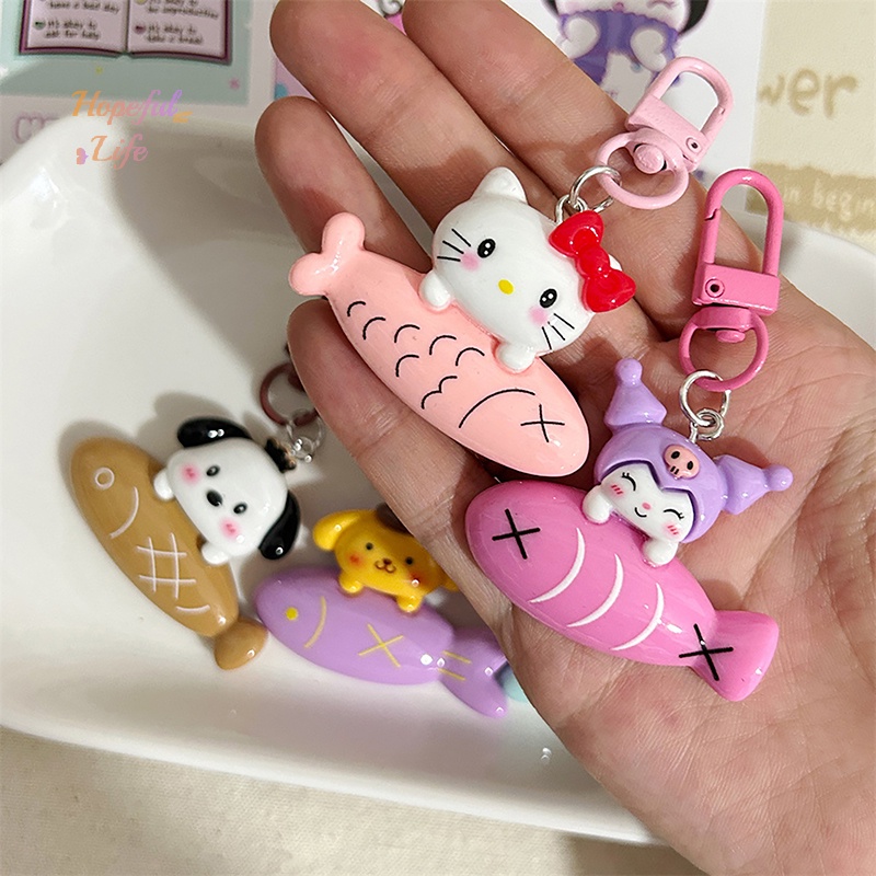 Móc Khóa mini Hình sanrio kitty kuromi pochacco melody Dễ Thương