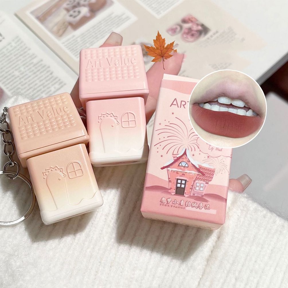 Son Môi Màu Nhung Lì Kèm Móc Khóa Đầu Cọ silicone