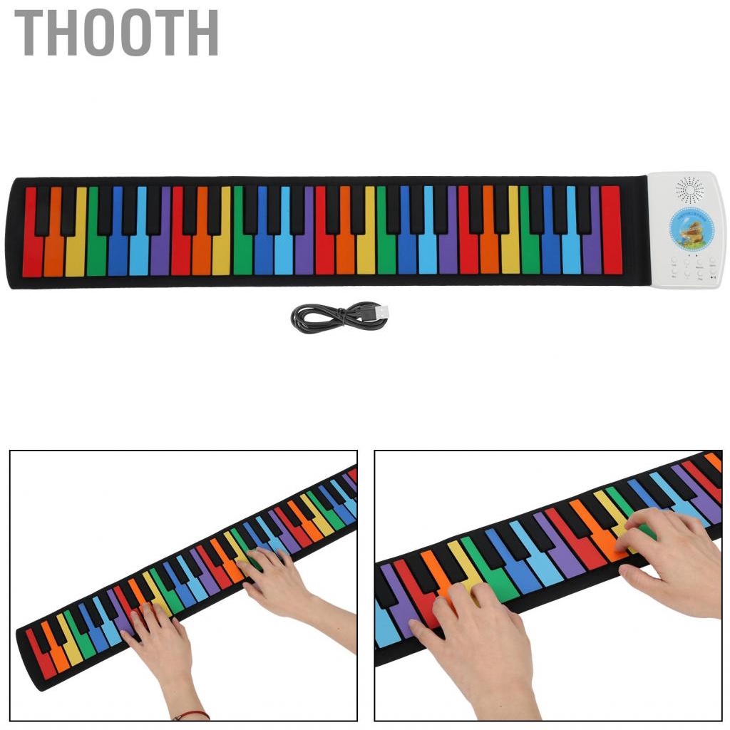 Thooth Piano Silicone 49 Keys Roll Up Keyboards Hand Education