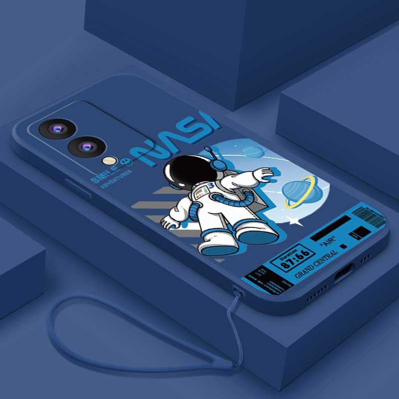 Ốp Điện Thoại silicon Dẻo Mềm Hình Vuông / Mặt Cười / Phi Hành Gia / nasa Cho vivo Y17s