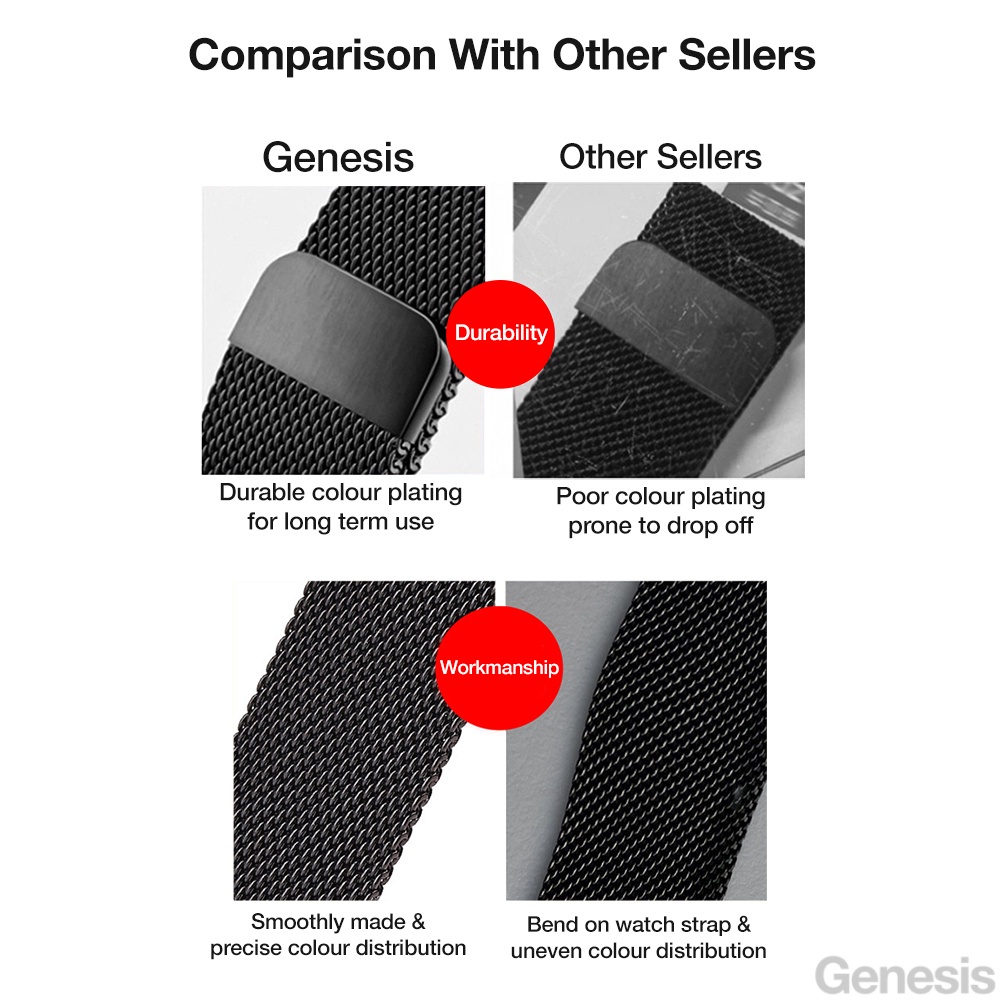 Genesis Dây Đeo Đồng Hồ Bằng Kim Loại Dành Cho apple watch series 9 8 ultra 7 se 6 5 4 3 49mm 45mm 44mm 41mm 40mm