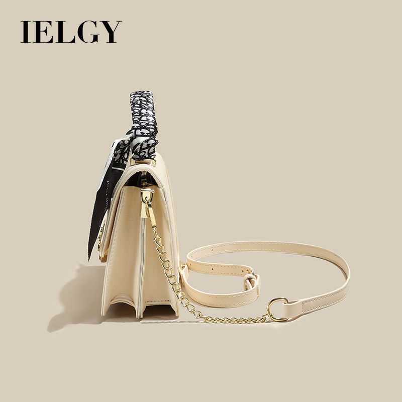 Ielgy Túi Đeo Chéo Vai Họa Tiết Kim Cương Thời Trang Sành Điệu Với Khăn Lụa Cho Nữ