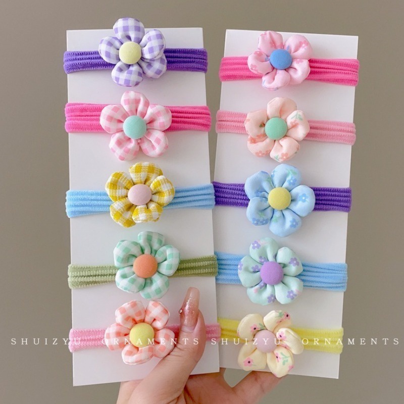 Set 5 Dây Buộc Tóc Co Giãn Nhiều Màu Sắc Cho Bé Gái