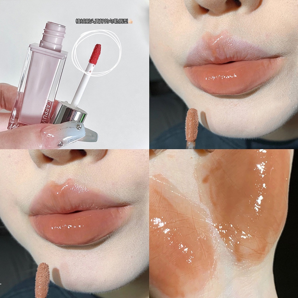 Son Bóng Dưỡng Ẩm Lâu Trôi Thiết Kế Vỏ Son Hình Vỏ Sò Màu Xanh Dương / Hồng Hiệu Ứng Gương Hiệ