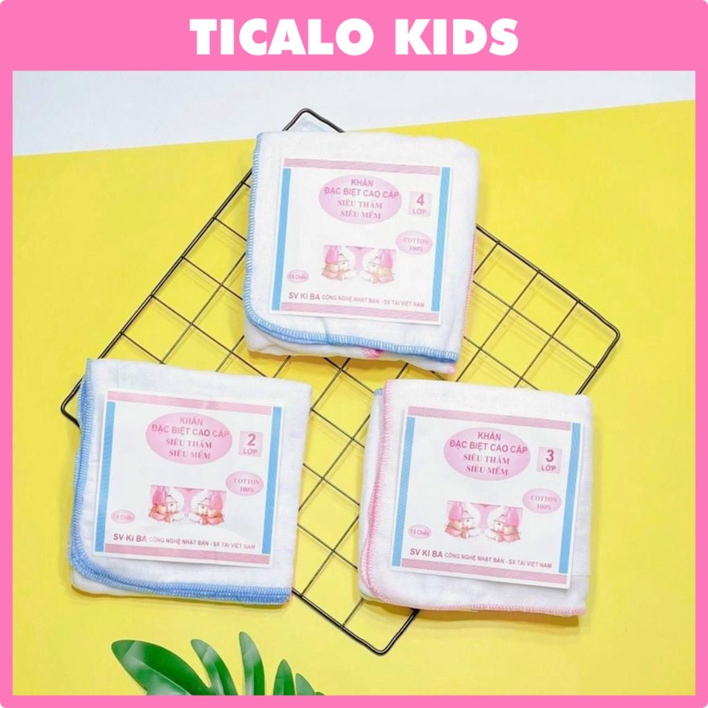 Set 10 chiếc khăn sữa KIBA siêu mềm