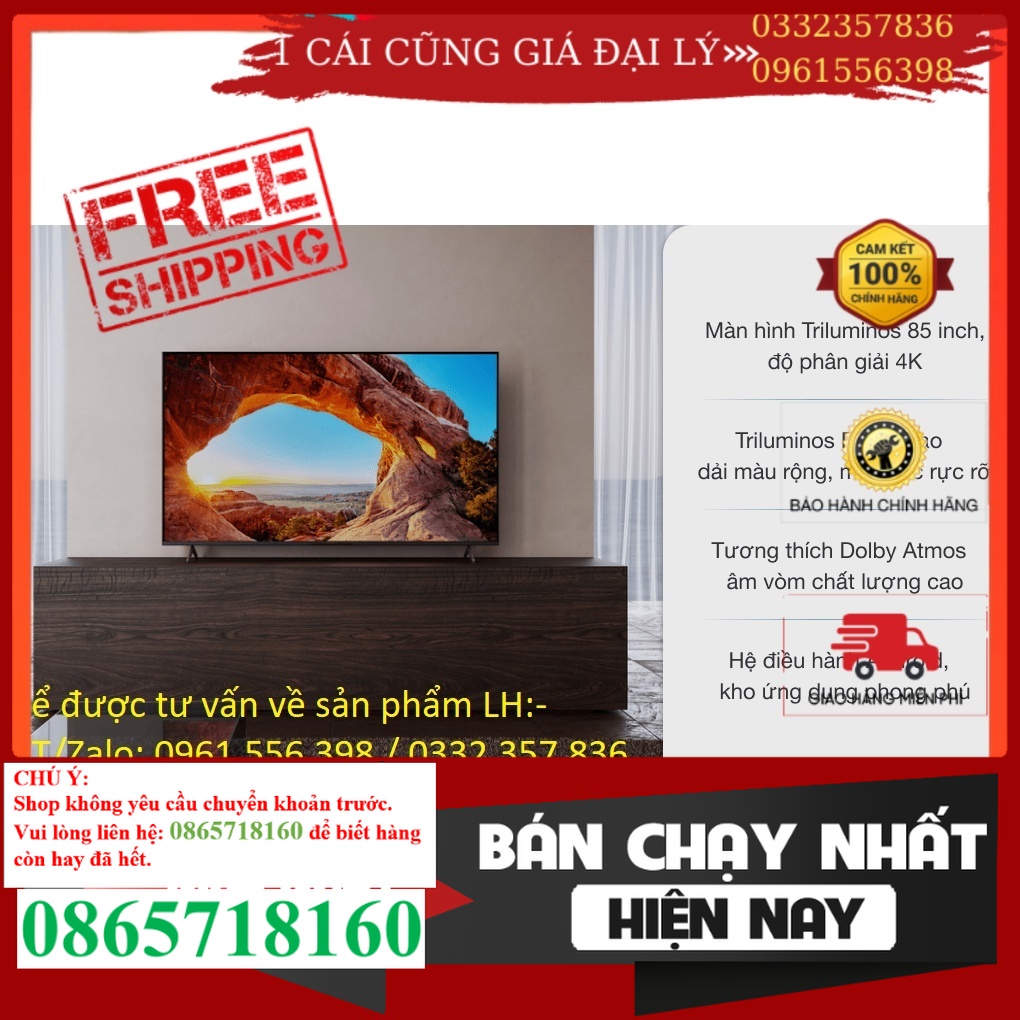 Smart Tivi Sony 85 Inch 4K UHD KD-85X86J &lt; Chính hãng BH:24 tháng tại nhà toàn quốc&gt; .