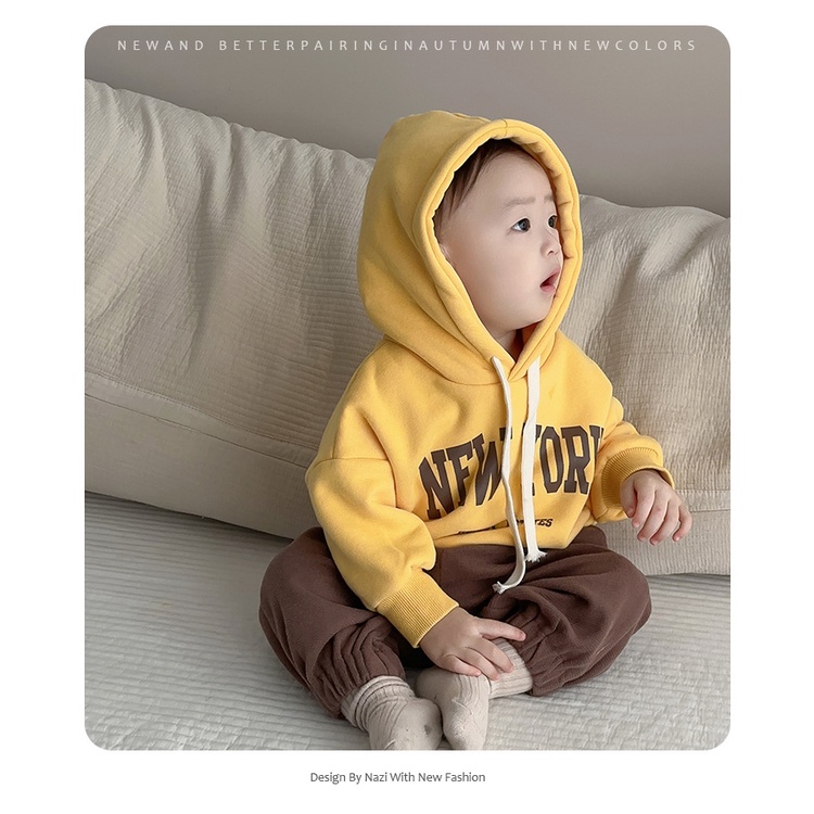 Set Áo Hoodie + Quần Dài Phong Cách Hàn Quốc Thời Trang Mùa Thu Cho Bé Trai 7oqo