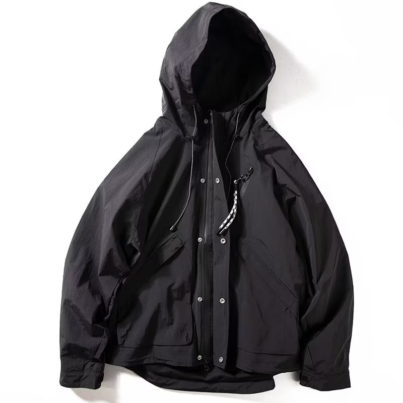 Áo Khoác Có Mũ Trùm Dày Dặn Chống Nước Mau Khô Phong Cách Nhật Bản Cho Nam