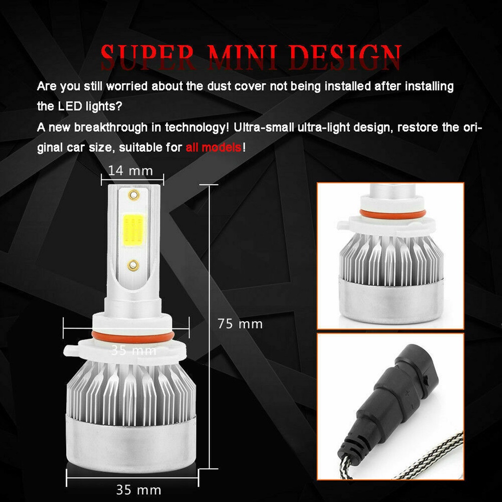 Đèn Pha led c6 h4 h7 h11 9005 36w Chất Lượng Cao Cho Xe Hơi