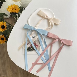 Kẹp Tóc Nơ Màu Trơn Thanh Lịch Cho Nữ