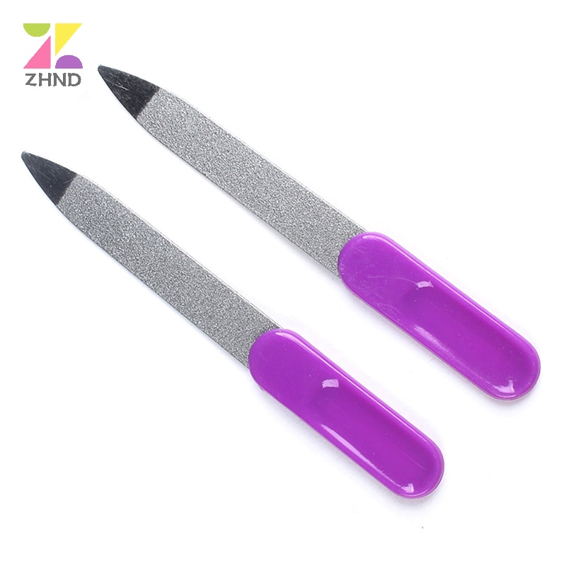 Zhuzhengde Bộ 2 Cây Dũa Móng Tay Bằng Thép Không Gỉ