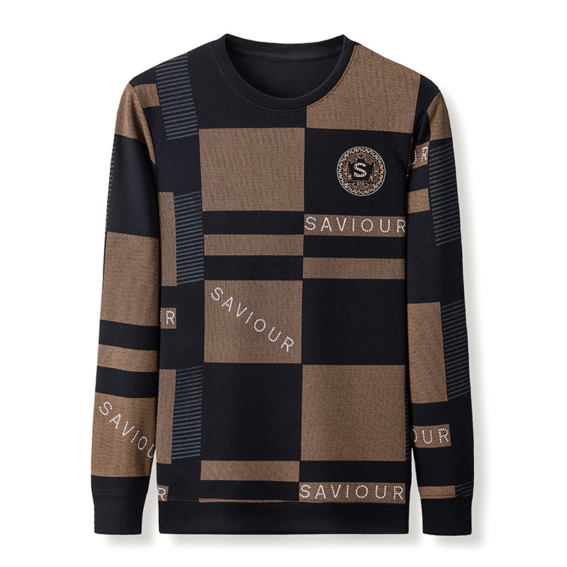 Áo Thun Tay Dài Dáng Rộng Cổ Tròn In Chữ Thời Trang Chất Lượng Cao Cho Nam