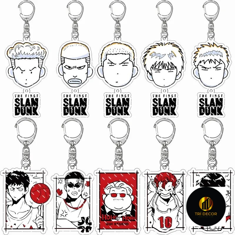 Móc khóa Slam Dunk Keychain Man Sakuragi Hanamichi Rukawa Kaede Porte Clef Phụ kiện trang trí túi xách Balo