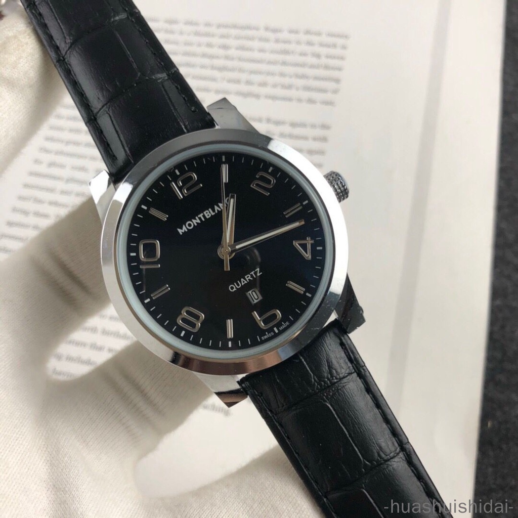 Đồng Hồ Đeo Tay Thạch Anh Có Lịch Dây Da Thời Trang Cho Nam