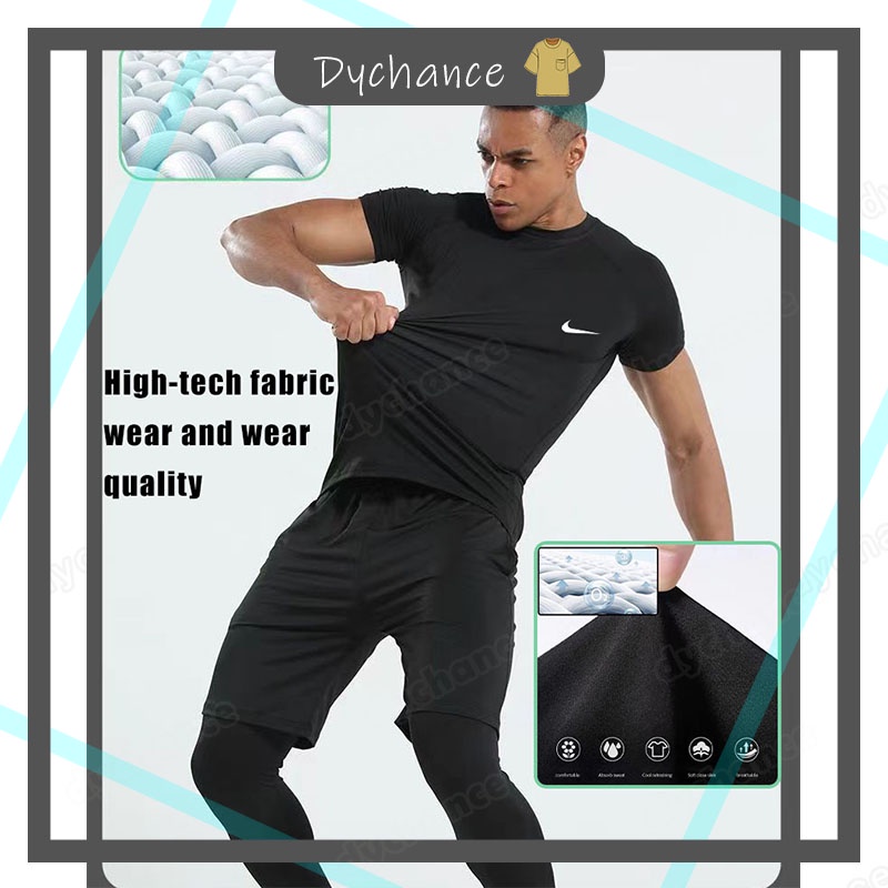 Set Đồ Thể Thao 2 Món Gồm Áo + Quần Dài + Áo Thun Ôm Dáng Phong Cách Thể Thao Thời Trang Cho Nam