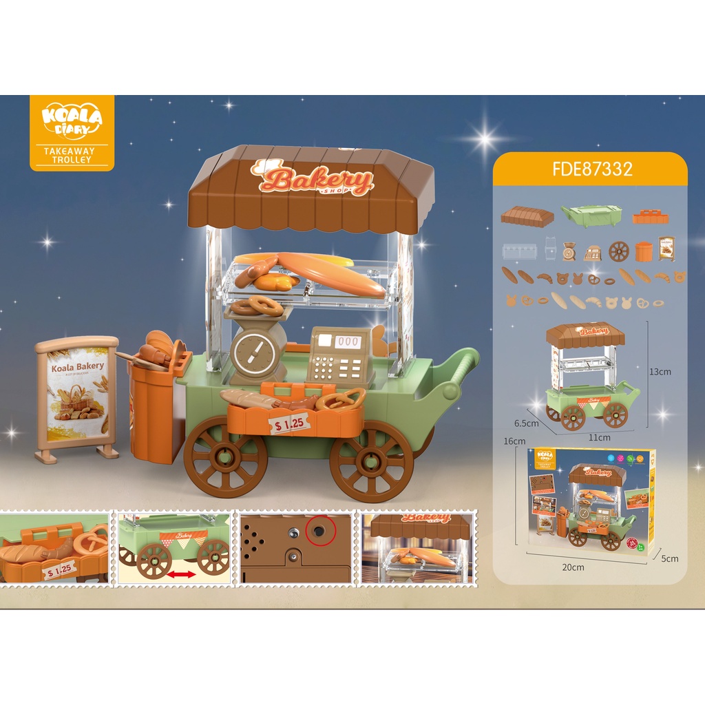 Koala Mô Hình Xe Kem Đồ Chơi mini Cho Bé Gái 3 Tuổi