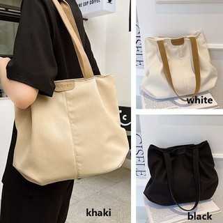 Guangluo Túi Xách canvas Màu Trơn Sức Chứa Lớn Phong Cách Hàn Quốc Cho Nữ