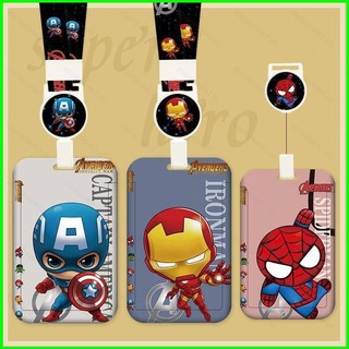 Marvel bộ thẻ hình người nhện / người sắt kèm móc khóa xinh xắn