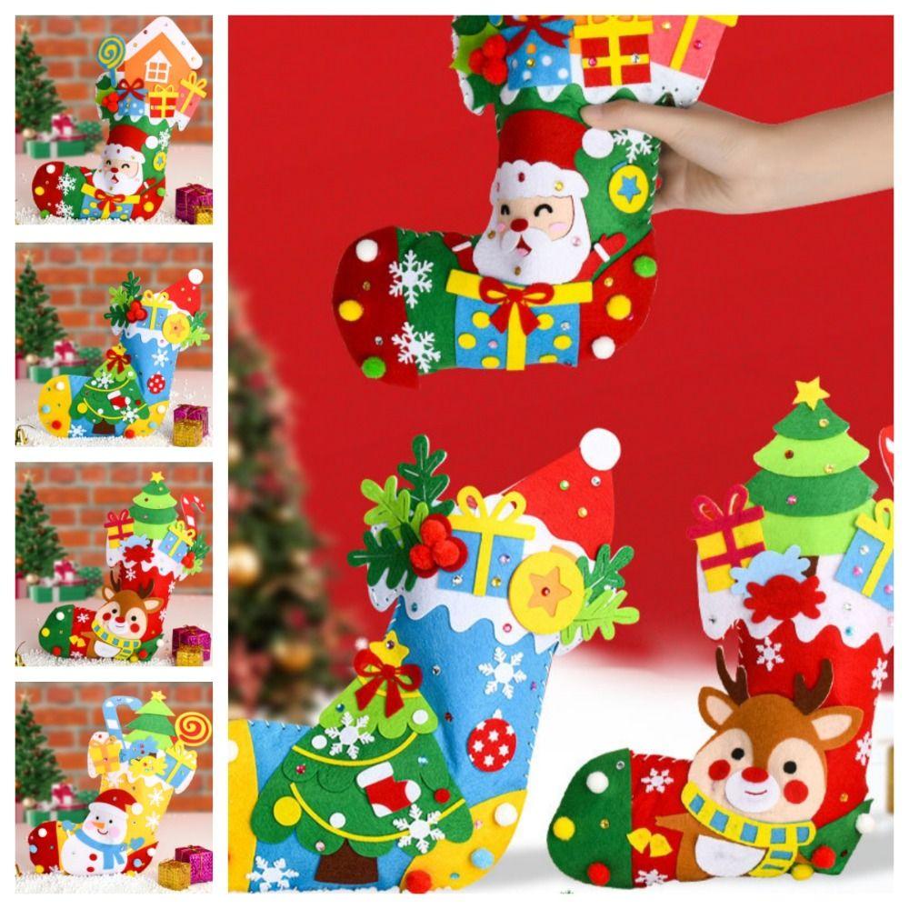 Javier Vớ Giáng Sinh Bằng Vải Không Dệt Có Thể Treo Được Hình Ông Già Noel montessori kriss kringle Cha xmas