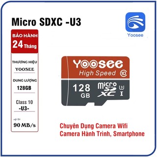 Thẻ nhớ Micro SDXC Yoosee 32GB | 64GB | 128GB Cao cấp, Class 10 - u3, Chuyên dụng Camera, điện thoại