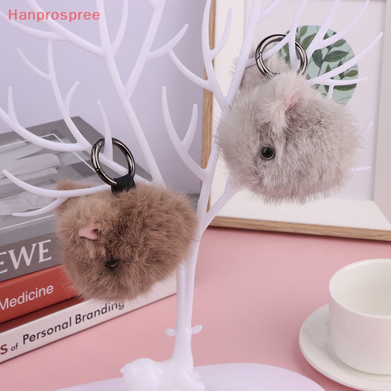 Móc Khóa Hình Thỏ Con Lông Chồn Giả mini Dễ Thương Dùng Trang Trí Sách / Túi Xách / Quà Tặng Sinh Nhật Cho Bạn Gái
