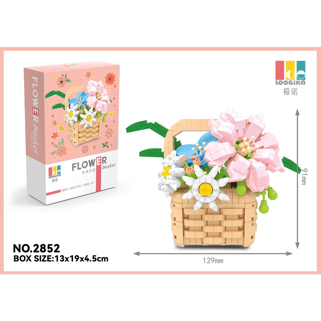 Bộ Đồ Chơi Lắp Ráp Giỏ Hoa Trang Trí Dành Cho Trẻ Em