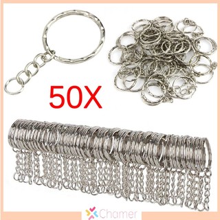 Set 50 Vòng Bạc Bóng 25mm Dùng Làm Móc Khóa diy Mới