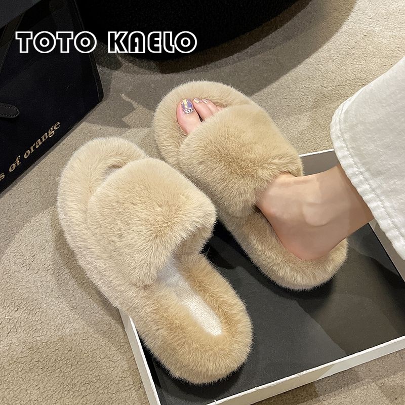 TOTOK  dép lông dép bông Đế Dày dép quai hậu đế cao 2023 hot trend Phù hợp Thoải mái Linh hoạt Chống thấm nước FDL23A0ABS 41Z231013