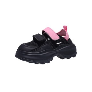 Giầy sục thể thao phối lưới quai màu hồng cao 6cm