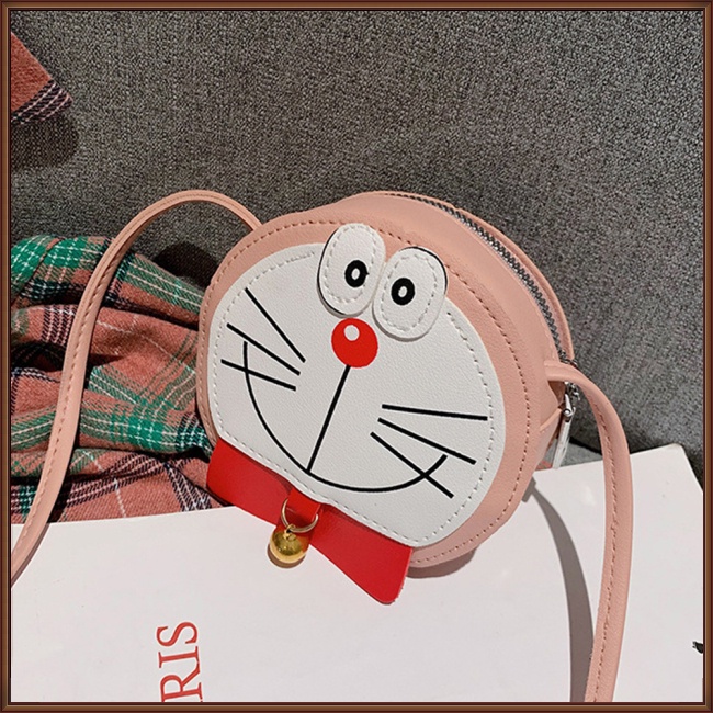 Túi Da pu Đeo Chéo In Hình doraemon Dễ Thương Cho Bé