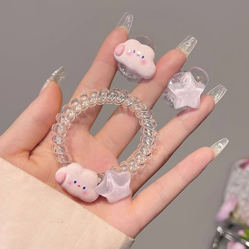 Set 5 Kẹp Tóc Hình Đám Mây / Ngôi Sao / Đám Mây Dễ Thương Xinh Xắn Cho Nữ