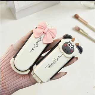  Lược Chải Tóc Kèm Gương Trang Điểm 2 Trong 1 mini Có Thể Gấp Gọn Họa Tiết Hoạt Hình Dễ Thương 