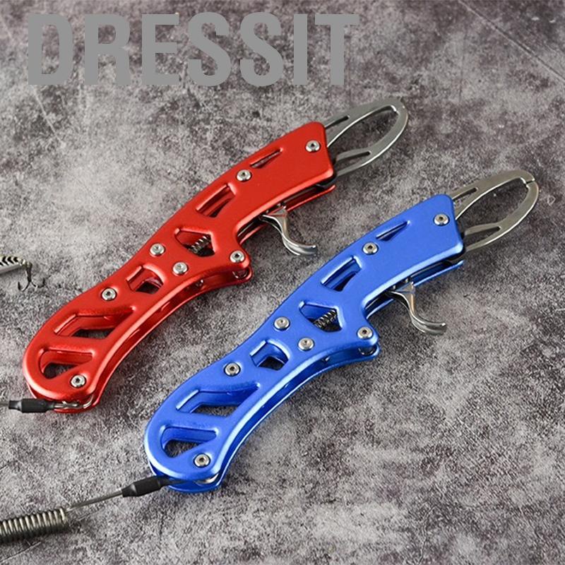 Dressit Fish Lip Gripper Aluminum Alloy One Hand Operation Easy Control Portable Fishing Grabber