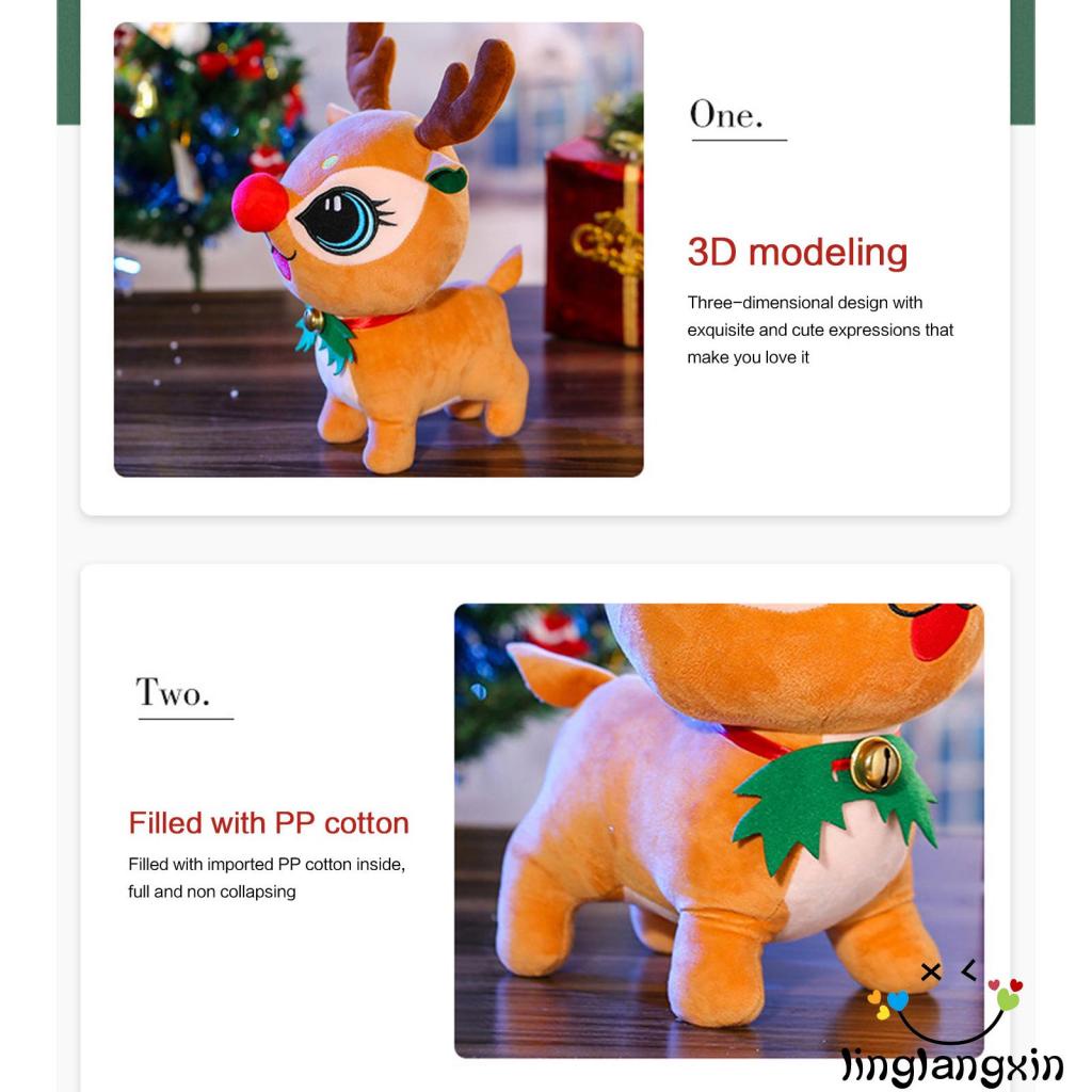 X Búp Bê Nhồi Bông Hình Tuần Lộc / Ông Già Noel Dễ Thương Cho Bé