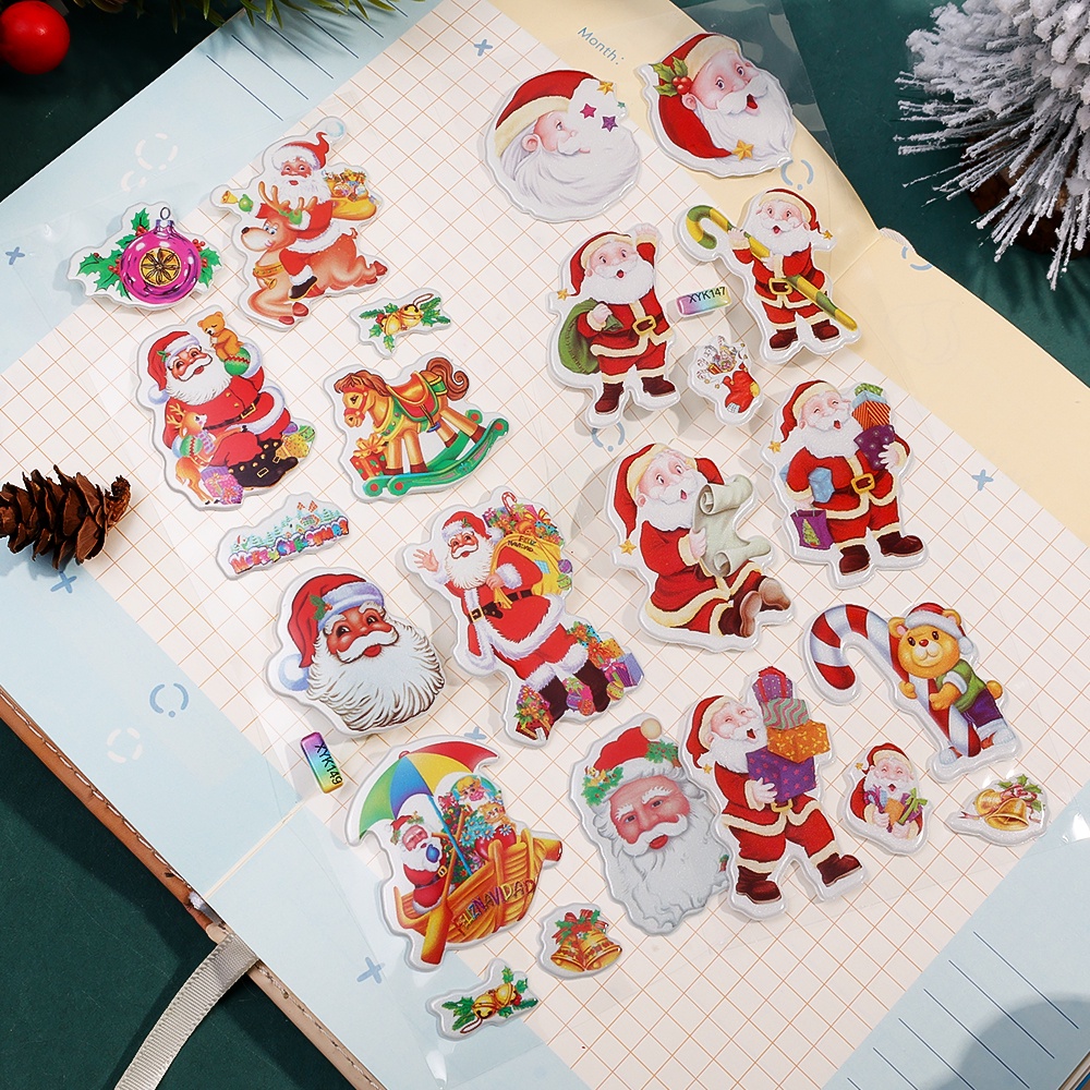 Đề Can 3d Hình Ông Già Noel Hoạt Hình Dùng Để Trang Trí diy