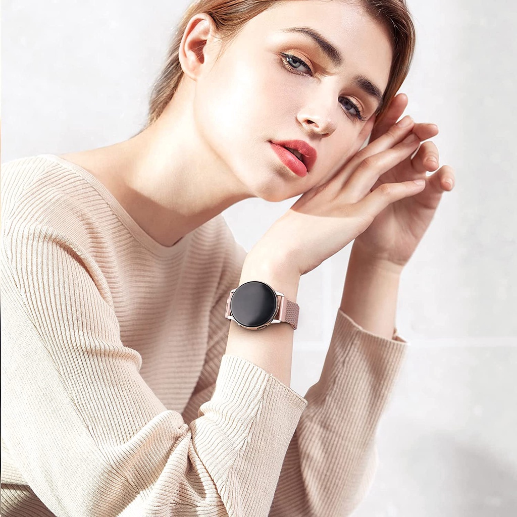 Dây Đeo Inox Từ Tính 20mm 22mm Cho Đồng Hồ Thông Minh Samsung Galaxy Watch 3 4 46mm 42mm 40mm 44mm S3 Active 2 Huawei GT
