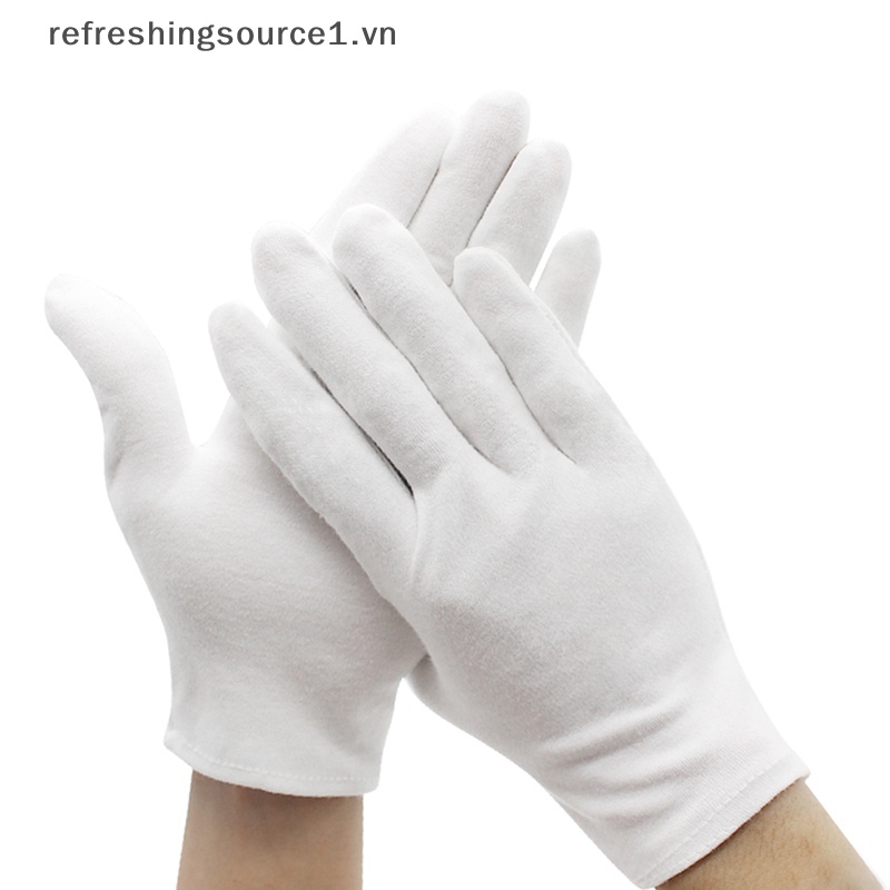 1 Đôi Găng Tay cotton Màu Trắng Thấm Hút Mồ Hôi Mới Cho Người Bồi Bàn / Lái Xe / Trang Sức / Làm Việc